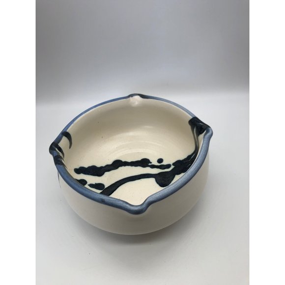 Pottery Bowl Blue/Navy drip glaze 5.5" diameter - Picture 2 of 4